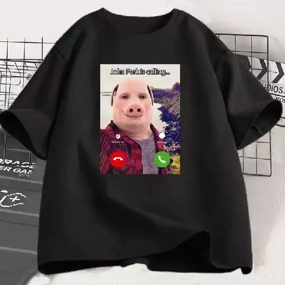 John Pork Is Calling Funny Oversized Graphic T-Shirt
