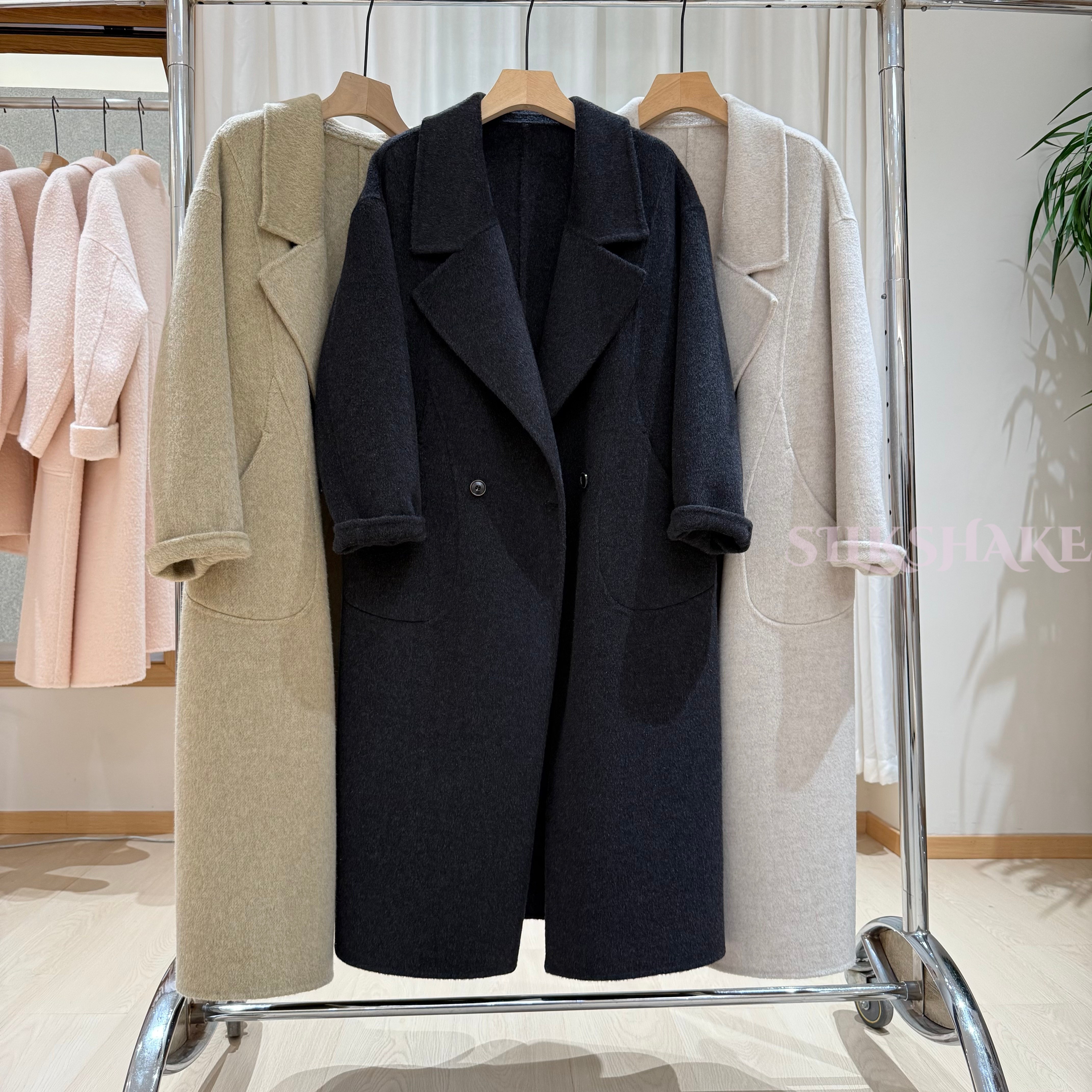 2025新款双面羊绒大衣中长款