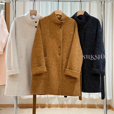 高级感双面羊绒大衣中长款