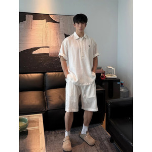 老钱风天丝亚麻套装男款