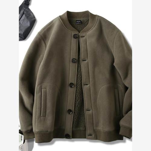 美式复古男装摇粒绒加厚