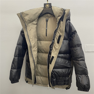 商场高端时尚厚款羽绒服冬季男士短款高充绒量90白鸭绒保暖外套潮