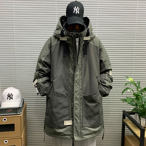 冬季新款加厚连帽工装中