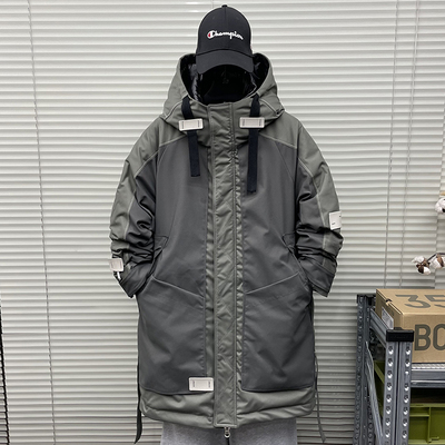 羽绒服男中长款20新款青
