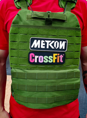 CrossFit战术徽章PVC硅胶魔术贴力量举METCON器械健身背包护腰配5