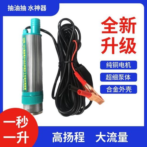 12v抽水水泵抽油泵220v插电充电锂电池24V潜水泵家用浇水园林抽水
