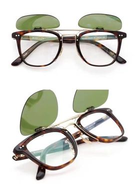 日本CAESAR Flip偏光墨镜夹片YELLOW'S PLUS金子眼镜万年龟999.9