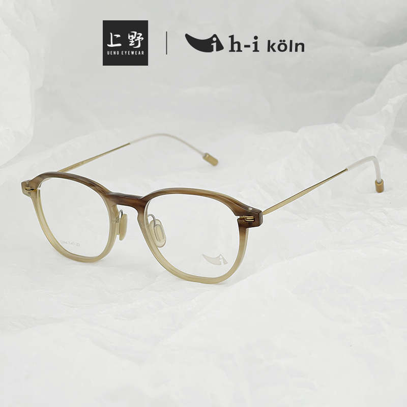 德国正品H-I KOLN纯手工打造时尚素颜眼镜可配近视眼镜框架男S344