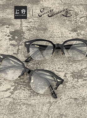 日本匠人纯手工制作GROOVER半框立体框型男士板材眼镜架GOROUND