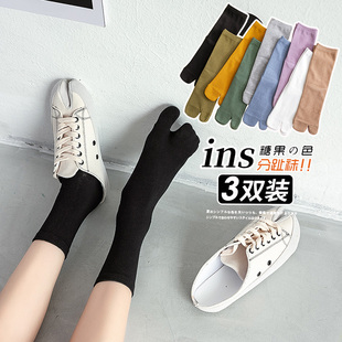 分趾袜女春秋款 夹趾木屐袜 二趾人字拖脚趾猪蹄袜棉袜秋冬中筒男士