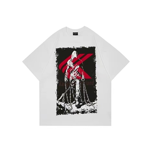 【陈奕恒同款】  美式轻奢复古人像印花设计宽松短袖T恤 男女同款