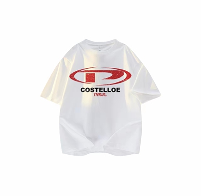 PAUL COSTELLOE保罗.科斯特洛 美式字母印花品牌Logo短袖T恤 男女
