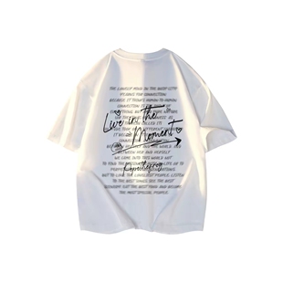 悲伤蛙 美式高街虚幻模糊艺术手写体字母印花短袖T恤 男女同款