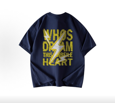 金贝勒 蒙恩同款 美式街头闪电字母仿刺绣印花夏季短袖T恤 男女