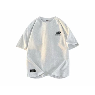 金贝勒 多巴胺色系美式高街潮流字母印花宽松短袖T恤 男女同款