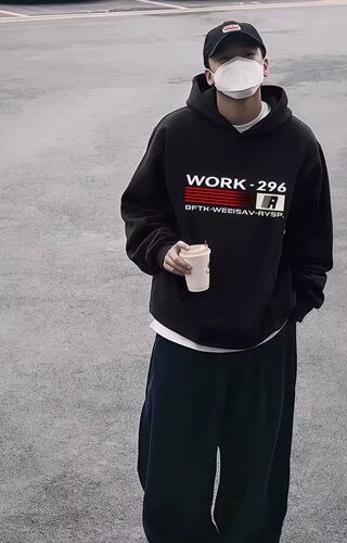 RECOLETA 美式复古2024新款爆款国潮字母印花连帽卫衣男女秋冬