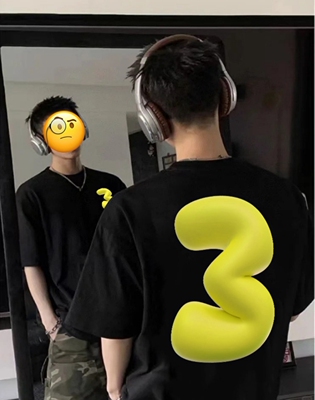 WORK.MEDX美式立体字母Logo印花重磅纯棉宽松休闲短袖T恤男女同款