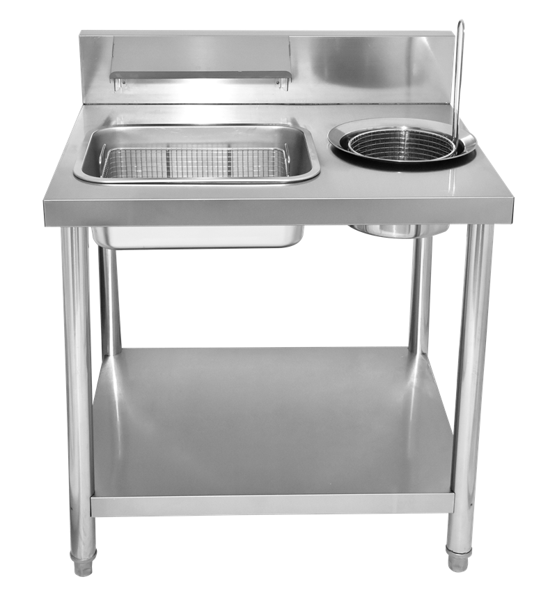 定制商用加厚不锈钢裹粉台手动炸鸡裹粉台汉堡裹面机可拆装裹粉台