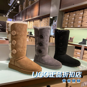 UGG雪地靴女鞋正品代购经典羊皮毛一体贝莉纽扣长筒女靴1016227