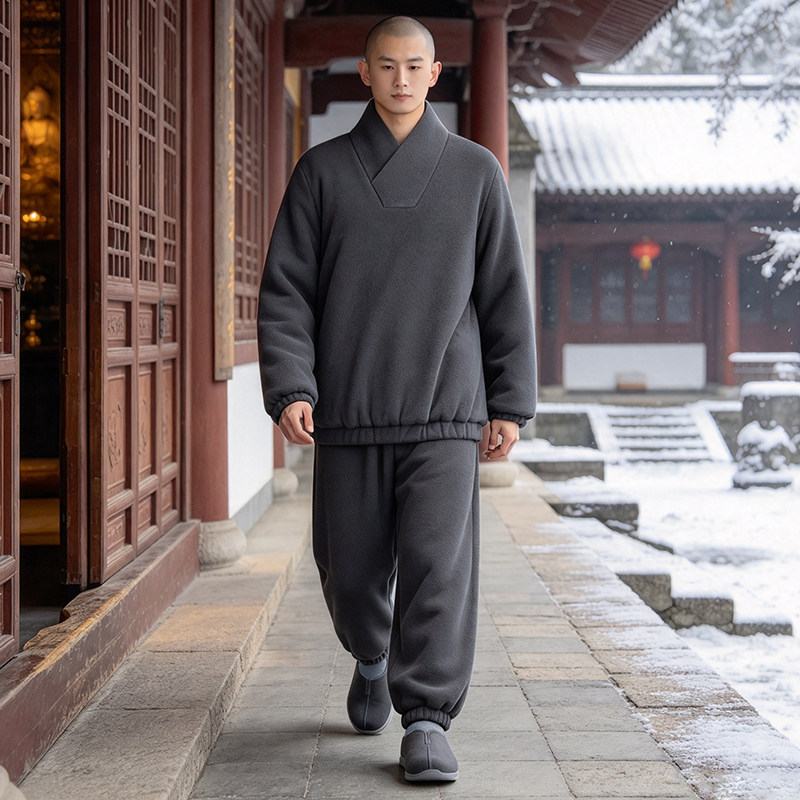 出家僧人保暖内衣短褂内搭超暖冬季加厚僧服棉衣棉裤和尚比丘棉袄