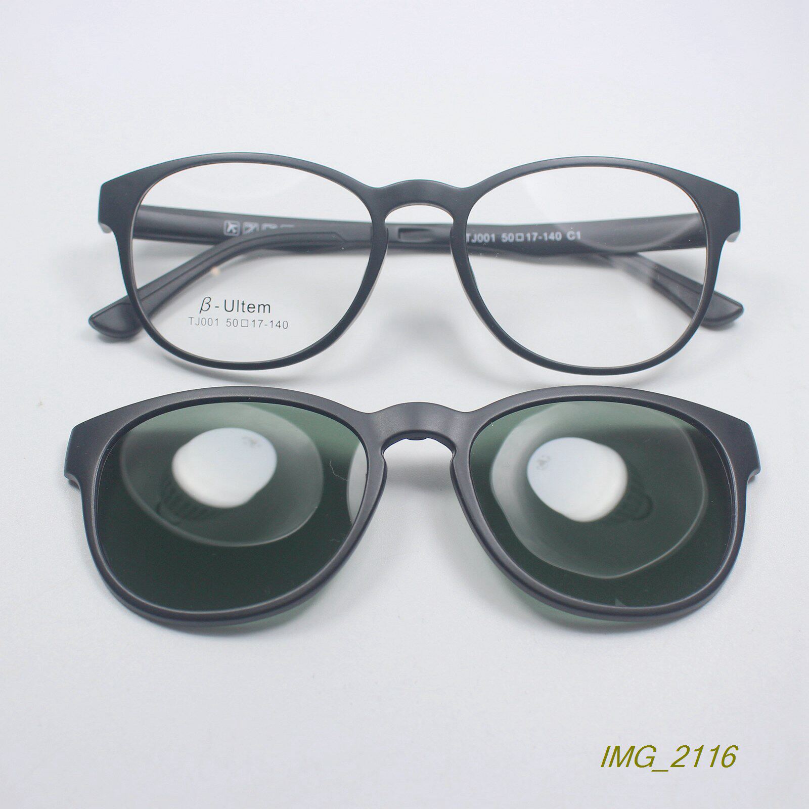 新货复古小圆框塑钢双层镜带偏光夹片眼镜框 光学眼镜架多色TJ001