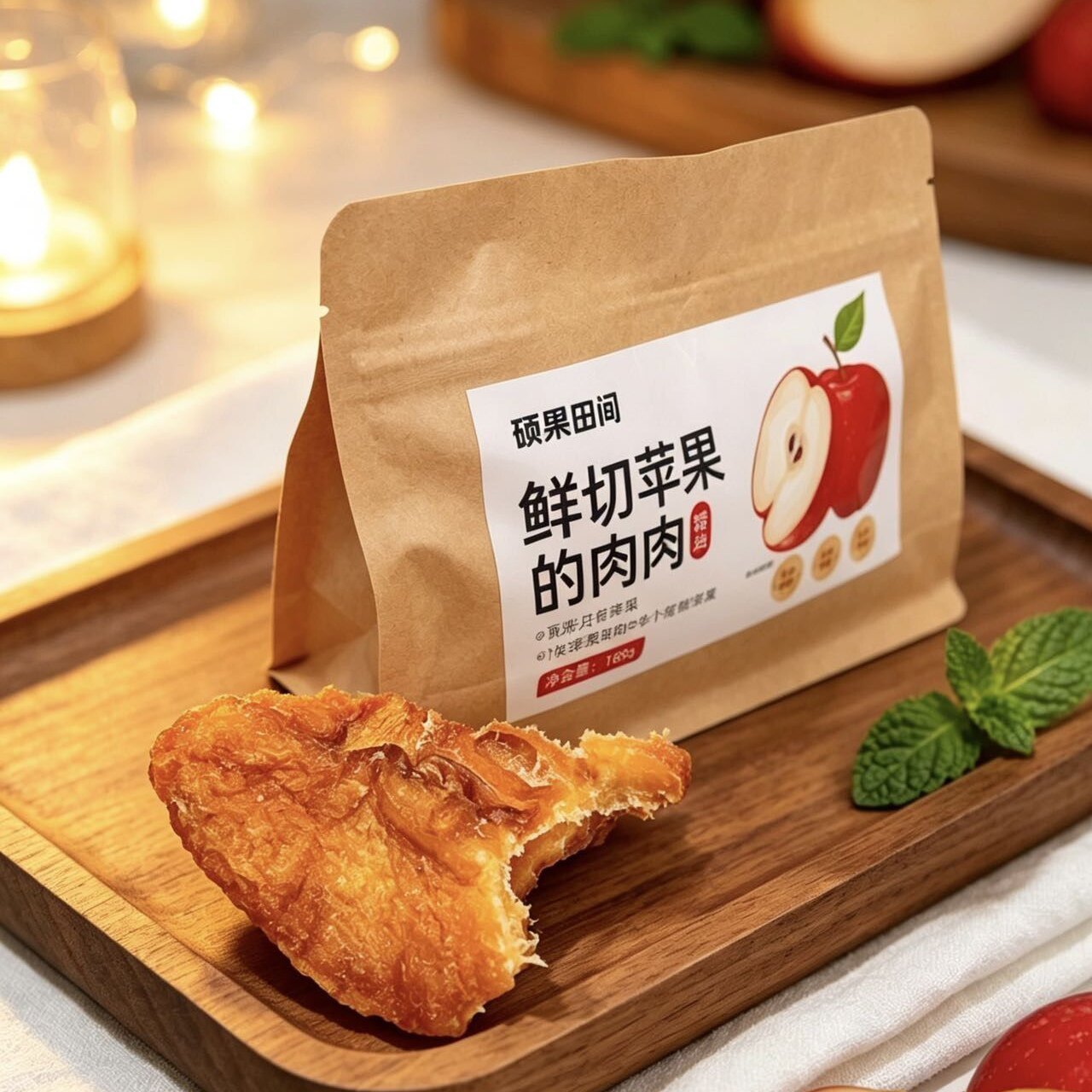 硕果田间鲜切苹果的肉肉168g*2袋酸甜苹果干蜜饯水果脯代餐小零食