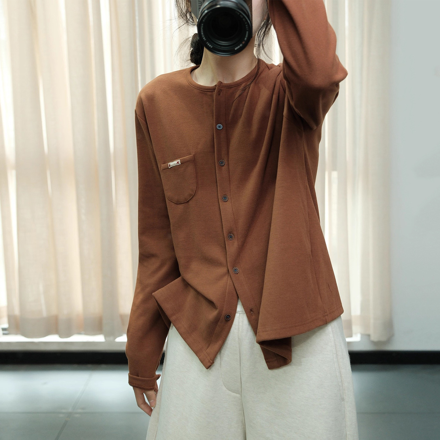 韩版宽松大码加厚德绒卫衣外套女