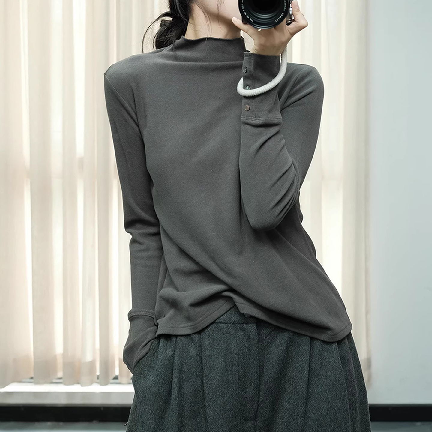 时尚休闲打底衫上衣女棉针织T恤