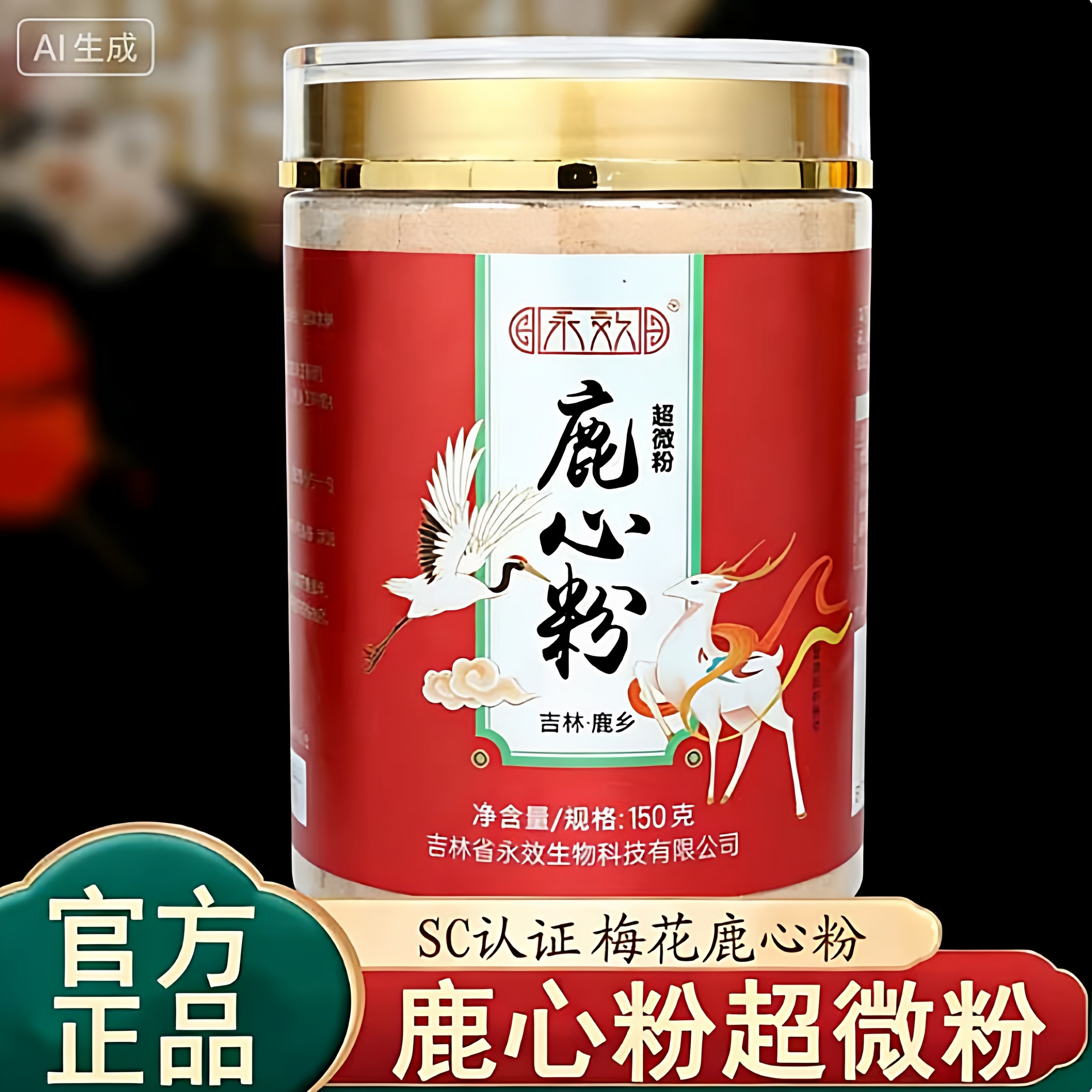 梅花鹿鹿心粉正品官方旗舰店长白山鹿心血护心养心粉正宗东北吉林