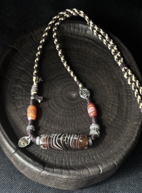 【藏玺·物与悟/缘】藏系奶皮缠丝玛瑙眼中眼天珠项链多样性发货