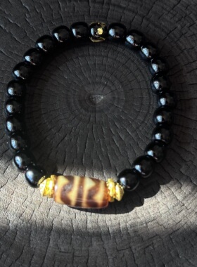 【藏玺·物与悟】原创款DIY双牙牙天珠玛瑙手串情侣款多样性发货