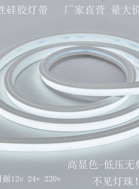 led硅胶线形灯带嵌入式造型霓虹灯12v免穿柔性灯条24v低压易造型