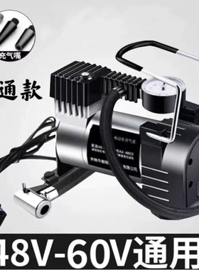 FGHGF电动车充气泵通用型48V60V72V电瓶车打气泵车载便携式小型打