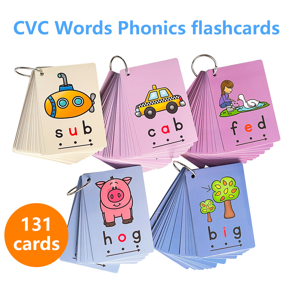 phonics自然拼读启蒙cvc闪卡全套