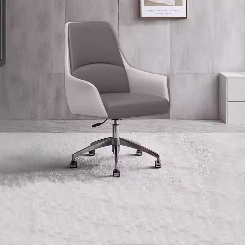 老板班前椅会议椅前台椅子现代简约弓形商务办公座椅高档真皮舒适