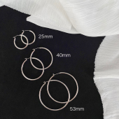 大米饰品 素圈圆环 耳圈女气质韩国夸张大圆圈银色耳环圈圈卡扣式