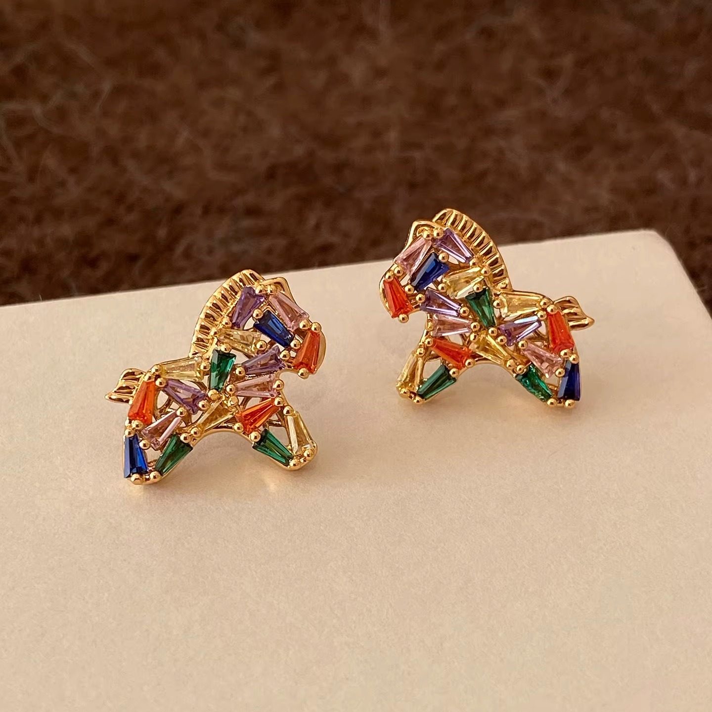 大米饰品】925银针彩色七彩小马生肖耳环2025新款爆款高级感耳饰,饰品/流行首饰/时尚饰品新,耳环,淘宝优惠券,粉丝福利购,淘宝优惠卷
