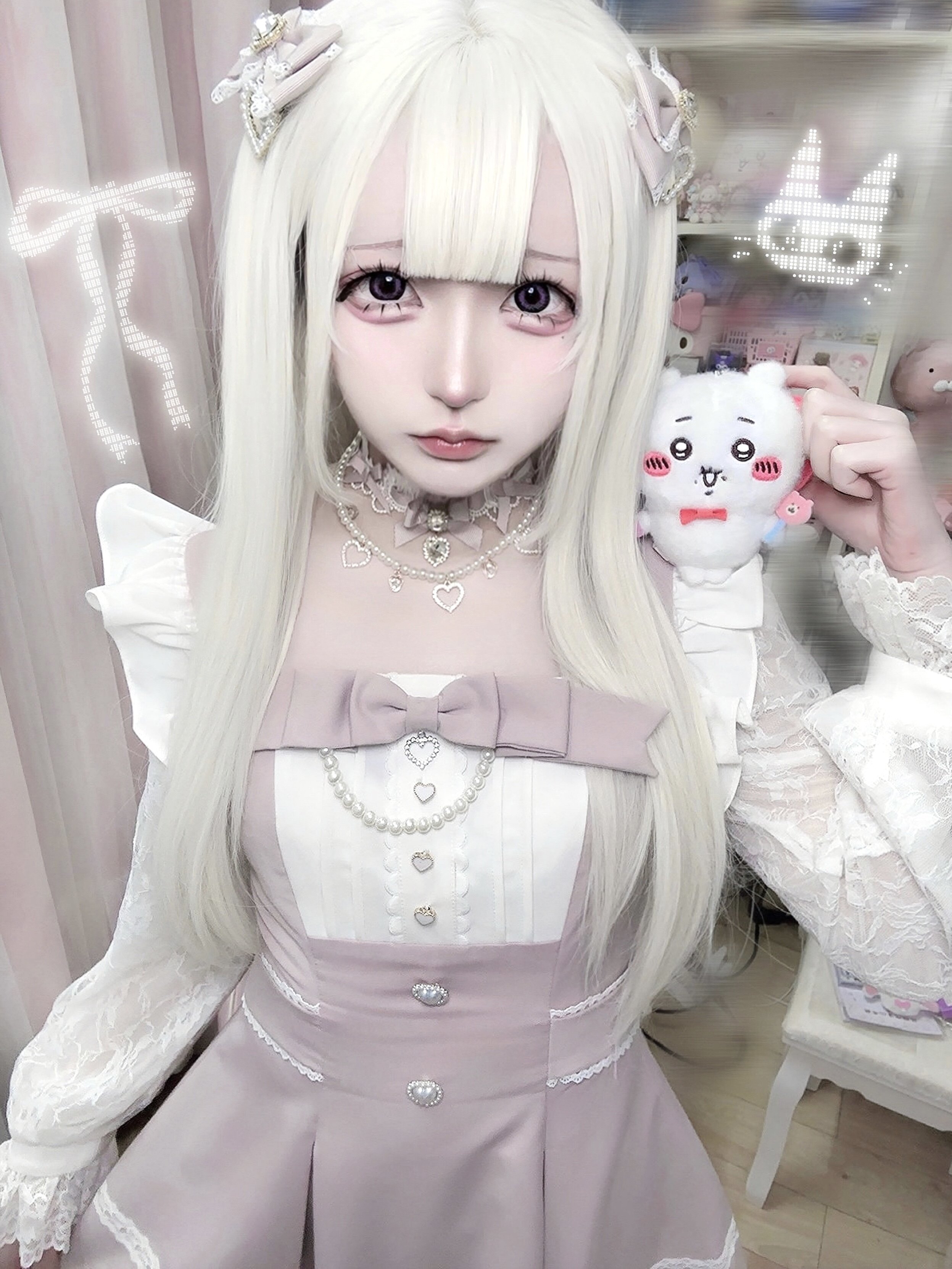 崩坏兔偶原创 白莓巧克力量产型 蕾丝袖 水色粉色 黑色 现货