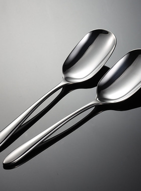 304不锈钢芒果分餐勺子镜面抛光家用公勺厚重酒店西餐具18/10