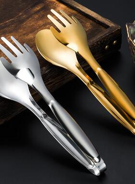 304不锈钢加厚自助餐分菜夹面包夹烧烤肉夹食物食品夹子镭 射logo