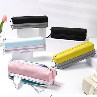 日本国誉双层分类收纳笔袋大容量文具盒铅笔盒学生用双层收纳袋