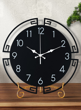 新中式座钟客厅桌面摆钟艺术时钟台钟电视柜大气网红摆件台式钟表