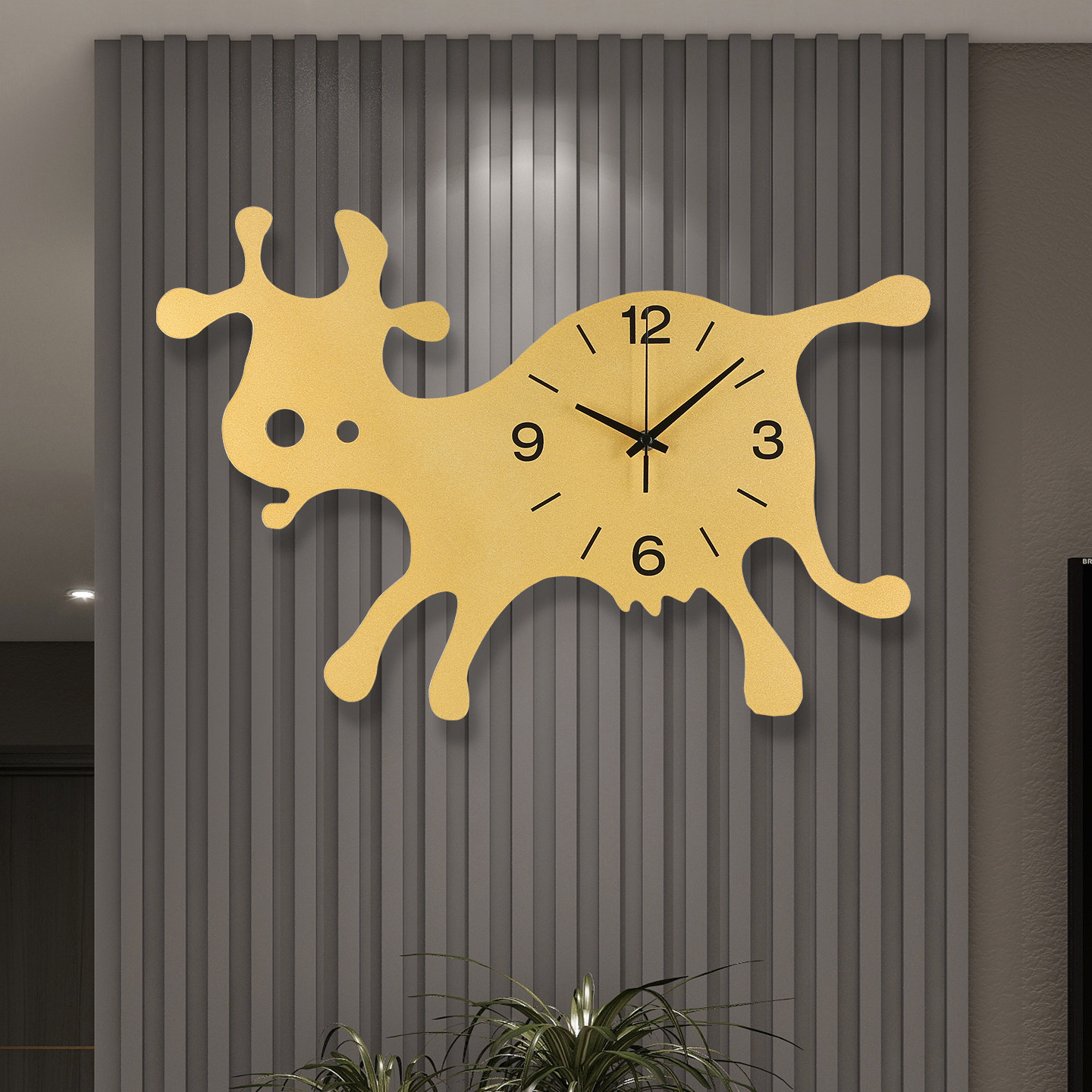 钟表挂钟客厅创意抽象装饰挂墙时钟简约时尚个性卡通免打孔石英钟