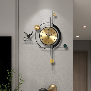 创意免打孔高档轻奢挂表 时钟挂钟客厅餐厅现代极简风挂饰钟表个性