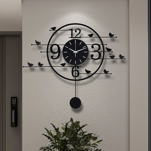 客厅家用免打孔简约装饰静音挂钟