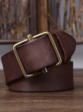 新款男士免打孔无孔真皮皮带平滑