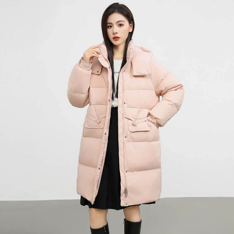 2025冬季羽绒服女中长款白鸭绒加厚保暖冬季气质韩版宽松时尚