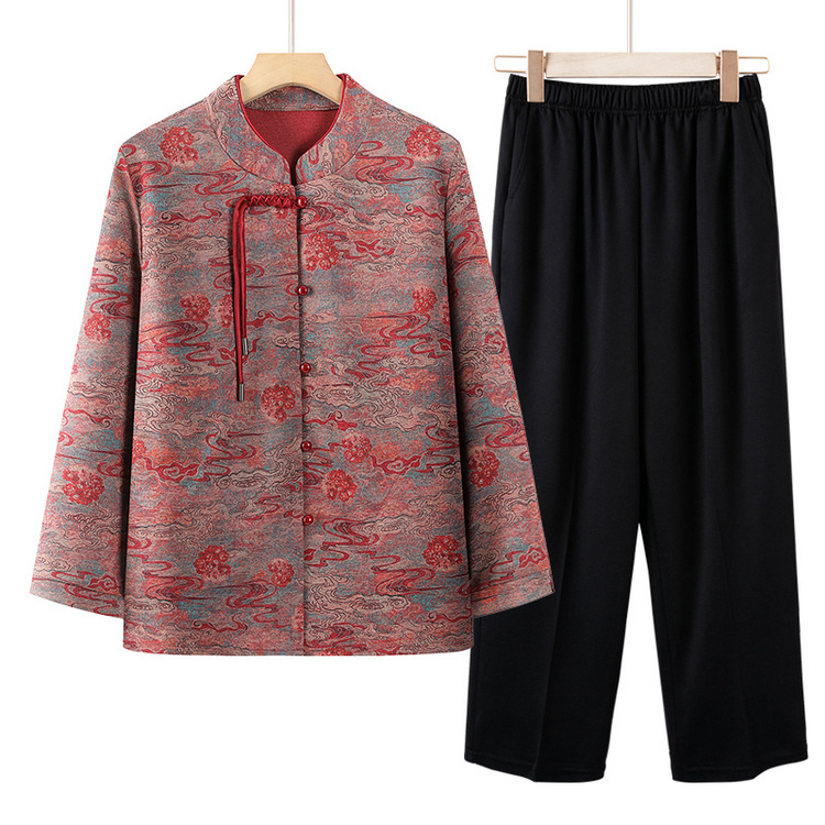 2025新款奶奶衬衫春秋薄款长袖衬衫中老年人春装上衣老太太60岁