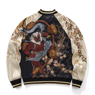 风雷神重工横须贺刺绣夹克棒球服男女外套春秋季潮牌sukajan上衣