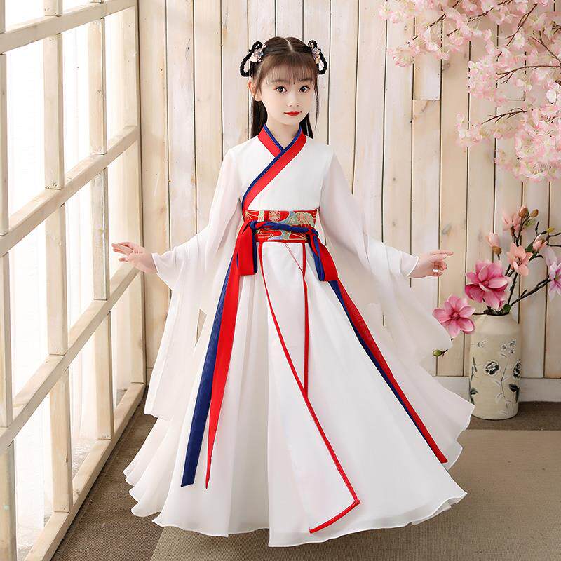超仙汉服夏女童古装小女孩襦裙儿童中国风唐装连衣裙古风童装春秋